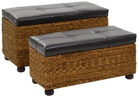 vidaXL Sada lavíc, 2 kusy morská tráva hnedá