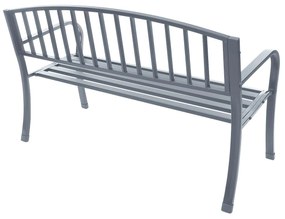 LONGWELL INDUSTRIAL LTD Záhradná lavica s opierkou, kovová konštrukcia - grafit