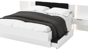 Manželská posteľ 160 cm Lewell (s čelným rámom) (s úl. priestorom) (biela). Vlastná spoľahlivá doprava až k Vám domov. 1092104