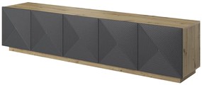 Moderný TV stolík Asha 200 cm - artisan / rivier stone mat
