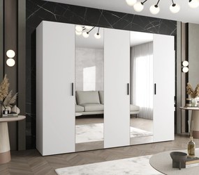 Šatníková skriňa 250 cm Borry 2 (biela + čierna). Akcia -20%. Vlastná spoľahlivá doprava až k Vám domov. 1125835
