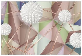 Obraz - 3D Abstrakcia v pastelových farbách (90x60 cm)
