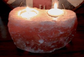 Svietnik z himalájskej soli na čajové sviečky - 2 sviečky