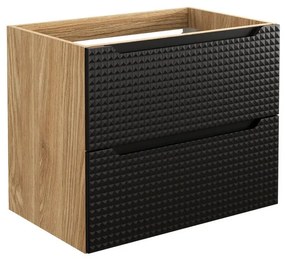 Závesná umývadlová skrinka Luxor Black 82-70-2S čierna/dub olejovaný