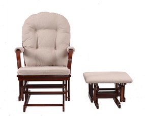 Komfortné relaxačné kreslo s taburetom Catini TREVISO tm.drevo