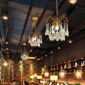 Toolight Toolight, krištáľové stropné svietidlo 1xE27 APP1650-1CP, zlatá, OSW-05117