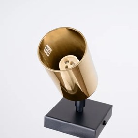 Sollux SL.1382 - Nástenné bodové svietidlo WINX 1xGU10/10W/230V čierna/zlatá