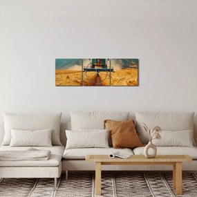 Obraz - Poľnohospodár (s hodinami) (90x30 cm)