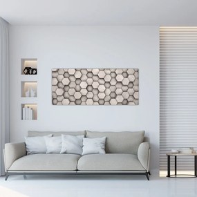 Obraz - Hexagóny v betónovom dizajne (120x50 cm)