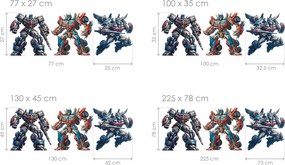 Transformers textilní prelepiteľné nálepky na stenu list 77 x 27 cm