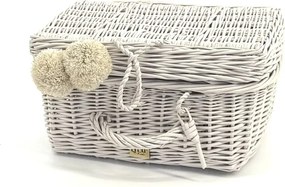 Prútený kufrík - biela