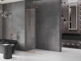 Mexen Velar L, posuvná sprchová zástena Walk-in 110 x 200 cm, 8mm číre sklo, medená matná, 871-110-003-03-65