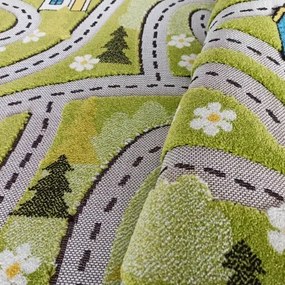 Senzorický detský koberec zelený