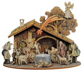 AMADEA Drevený skladací betlehem 3D 23 cm