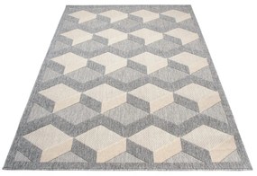 Kusový koberec 3D sivo krémový 160x229cm