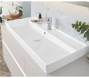 VILLEROY &amp; BOCH Collaro umývadlo na skrinku s otvorom, s prepadom, spodná strana brúsená, 1000 x 470 mm, biela alpská, 4A331G01