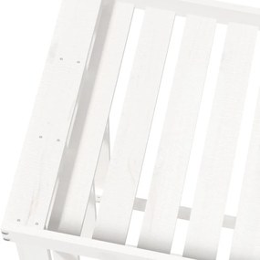 Vonkajší držiak na polená biely 108x52x106 cm masívna borovica