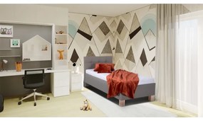 Čalúnená posteľ MARIA ONE 90x200 cm s matracom a úložným priestorom taupe