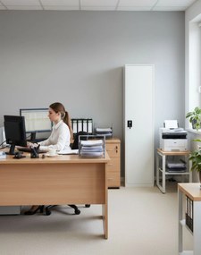 Úzka kovová kancelárska skriňa na dokumenty na kľúč Tokio White