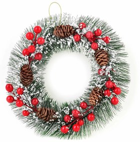Vánoční věnec SANTA LILA 25 cm zelený/bílý