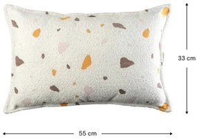 Krémová detský pohovkový vankúš buklé/ženilka Terrazzo Bolster – Wigiwama