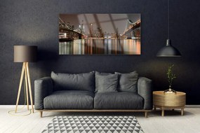 Obraz na akrylátovom skle Mesto mosty architektúra 120x60 cm