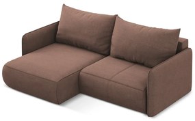 Ružová rozkladacia/s úložným priestorom rohová pohovka (ľavý roh) Nanea – Makamii