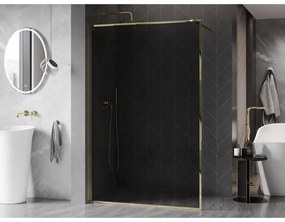 Mexen, Mexen Kioto-XF sprchová stena s rámom 100 x 202 cm, grafit 10 mm, zlatá - 800-100-104-50-40-X