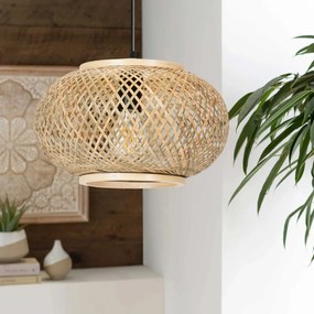 Závesná lampa La Belle Boho III čierna/hnedá