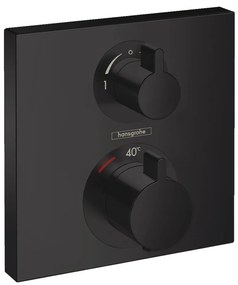 Hansgrohe Ecostat Square, termostatická batéria pod omietku na 2 spotrebiče, čierna matná, HAN-15714670