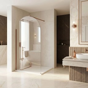 Rea Heaven, sprchová zástena Walk-in 110 cm, medená matná, REA-K6688