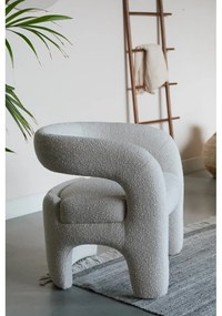 Biele kreslo z textílie buklé Nova – White Label