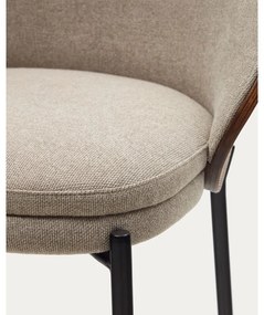 Hnedá/béžová barová stolička (výška sedadla 77 cm) Eamy – Kave Home