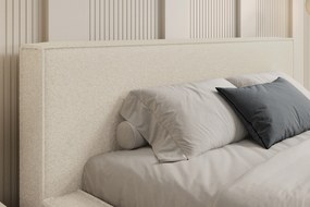 Čalúnená posteľ Nirello 160x200 s úložným priestorom - béžová bukla Quelle 03