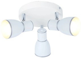 CLX Bodové stropné svietidlo GENOA, 3xE14, 40W, biele, okrúhle