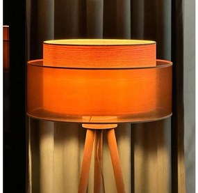 Duolla - Stojacia lampa WOOD BOHO 1xE27/15W/230V pr. 45 cm medená/hnedá/béžová