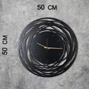 Nástenné hodiny Lines 50 cm čierne
