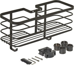Čierna kúpeľňová polica Metaltex Origin