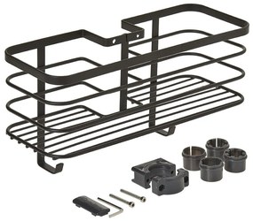 Čierna kúpeľňová polica Metaltex Origin