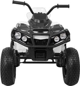 Ramiz Detská štvorkolka poháňaná vzduchovou batériou biela + nafukovacie kolesá + rádio MP3 + pomalý štart