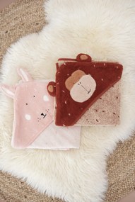 Detská osuška s kapucňou Mrs. Rabbit - 75 x 75 cm