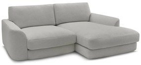 Svetlosivá rohová pohovka z textílie buklé (pravý roh/s leňoškou) Leonore – Bobochic Paris