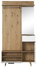 Předsíňová stěna Nordic A 100 cm dub Artisan/bílá