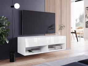 TV stolík CALIBURI 100 - biely / lesklý biely