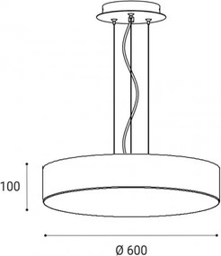Stropné svietidlo prisadené LED2 3271333 MONO 60 P-Z, B 60W 3000K