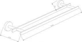 Mexen príslušenstvo, LOFT kúpeľkový držiak na uteráky, chróm, 7012625-00