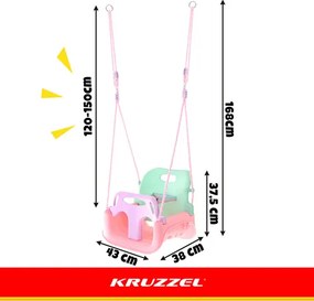 Rastúca detská hojdačka  3v1 na lanách - do interiéru aj záhrady modrá