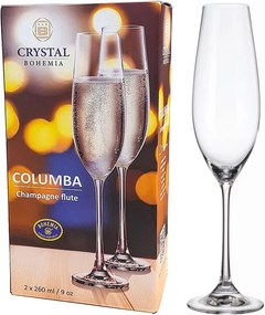 BOHEMIA COLUMBA POHÁR NA ŠAMPANSKÉ 260ML SADA 2KS