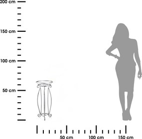 STOJAN NA KVETINÁČ SHANE 62X28 CM STRIEBORNÁ