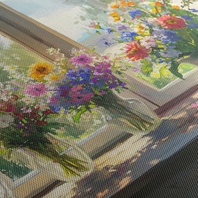 Obraz - Kytica pri okne (120x50 cm)